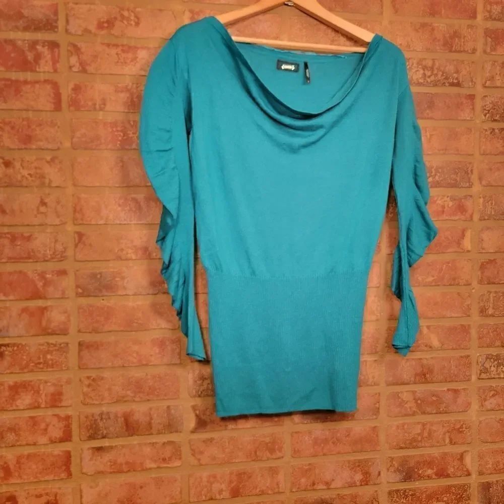 Guess Teal Sweater Long Sleeves size small